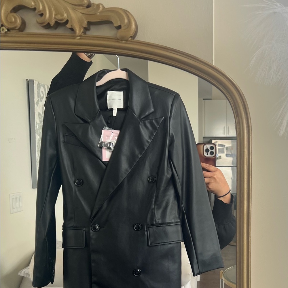 Avec Les Filles Black Double-Breasted Blazer